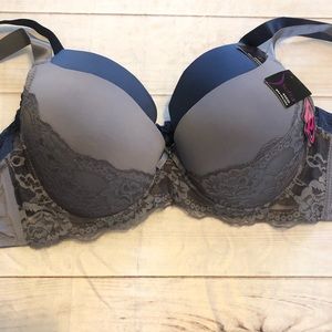 Sofra NWT Bras 40DD Lace - Grey/Navy